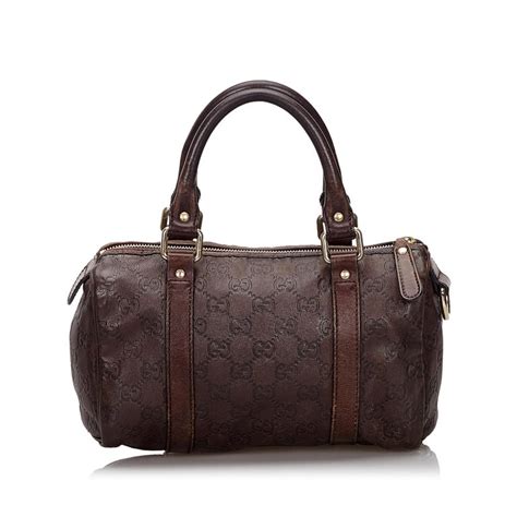 gucci brown leather vintage boston bag|gucci boston bag guccissima.